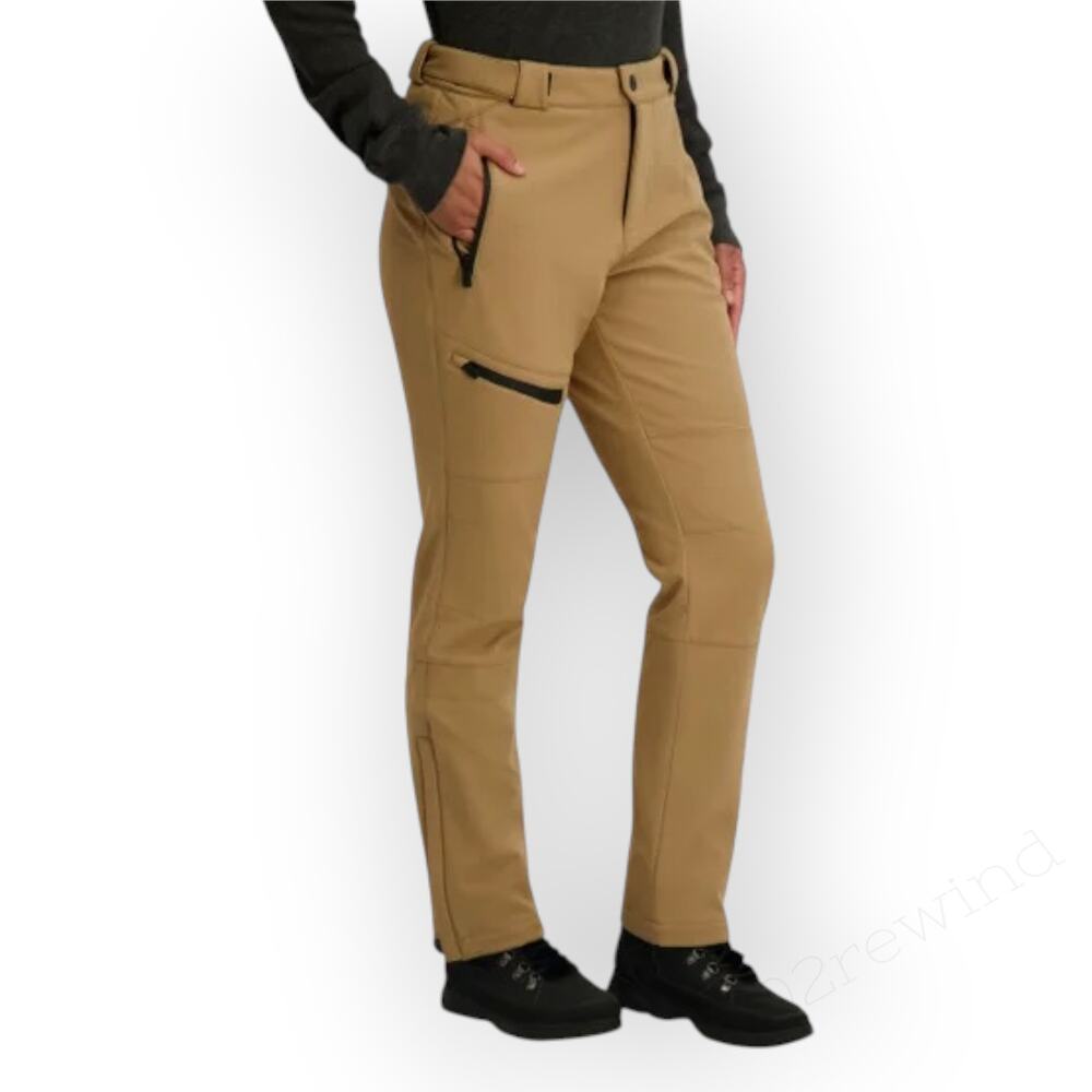Medium Roxy Women's Softshell Outdoor Pant Tan Winter Snow fleece-lined